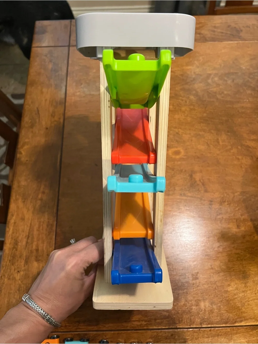 Coogam Wooden Car Ramp Racer Track + 5 Cars Montessori Toddler Toy